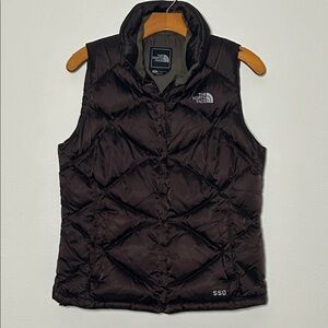 The North Face Women’s Full Zip 550 Goode Down Puffer Vest Brown Small